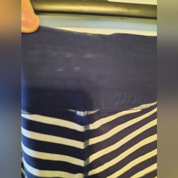 J Crew New Balance Navy White Striped Leggings Mesh - Picture 7 of 8